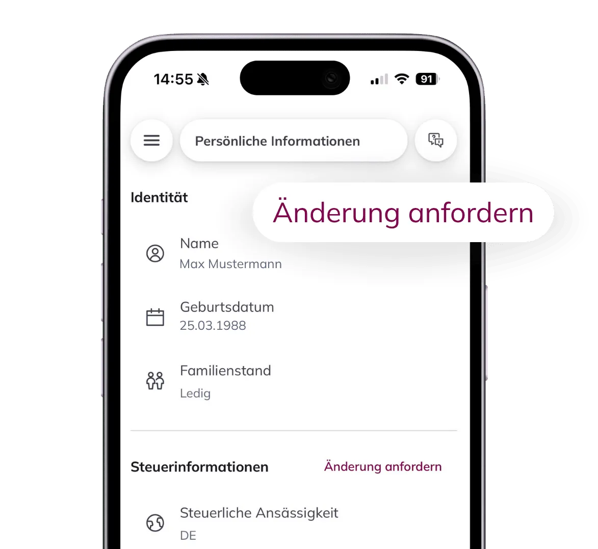 Daten selbst ändern. Keine Hotline, kein Warten.