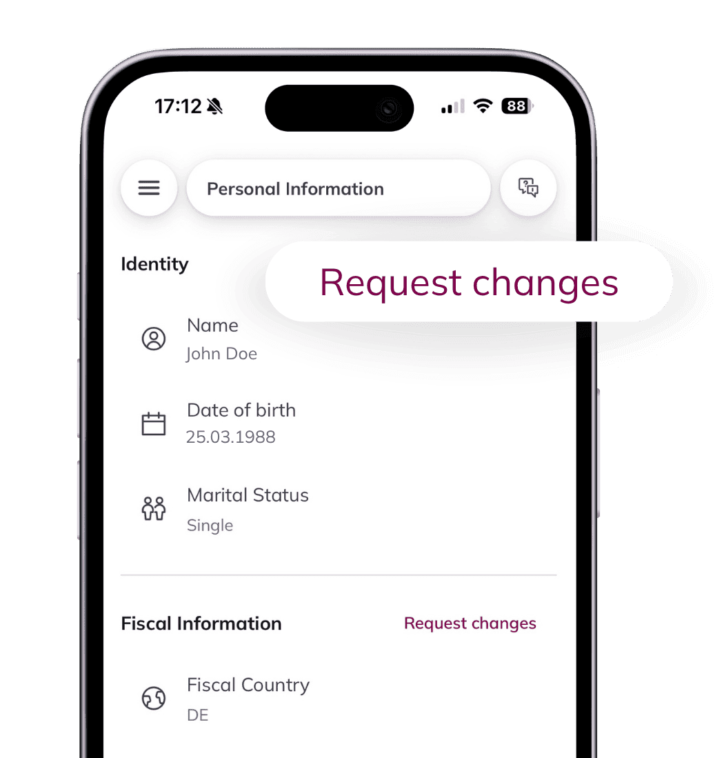 Update your details yourself. No hotline, no waiting.