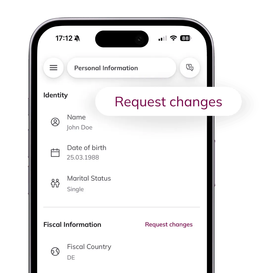Update your details yourself. No hotline, no waiting.