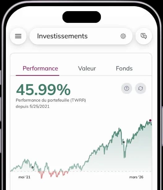 L'app Liechtenstein Life avec la valeur et l'évolution de la police de prévoyance