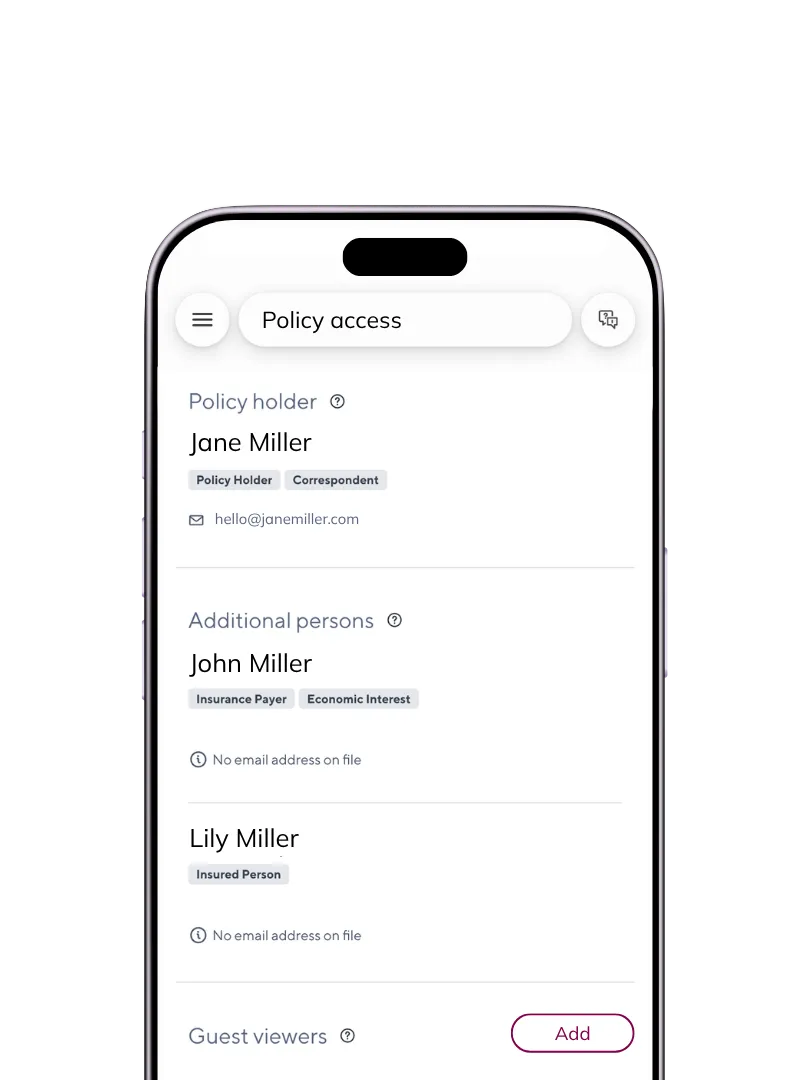 Policy sharing in the Liechtenstein Life app