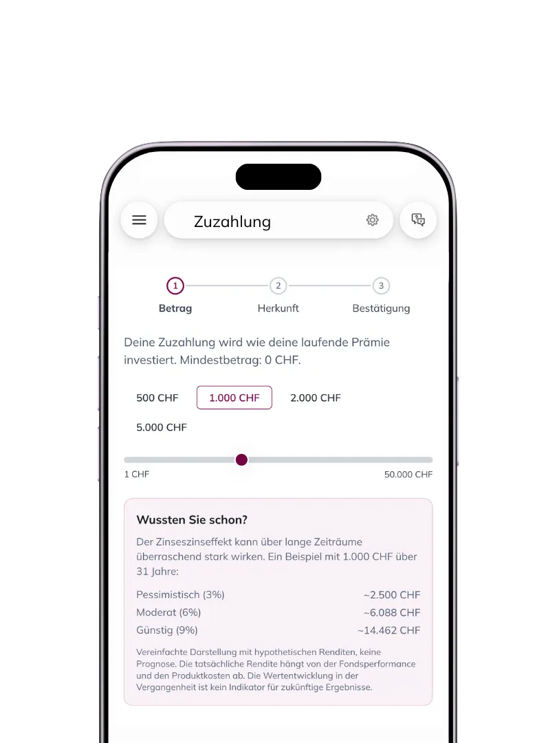 Zuzahlung in der Liechtenstein Life App