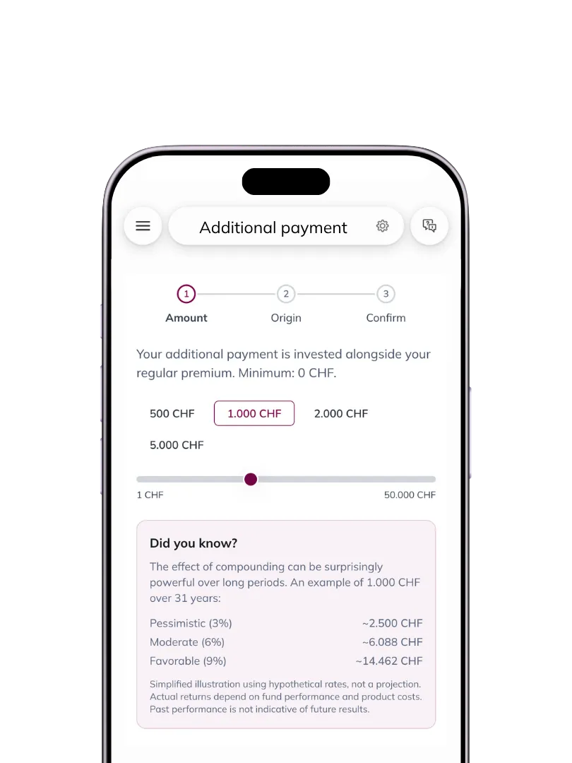 Top-up in the Liechtenstein Life app